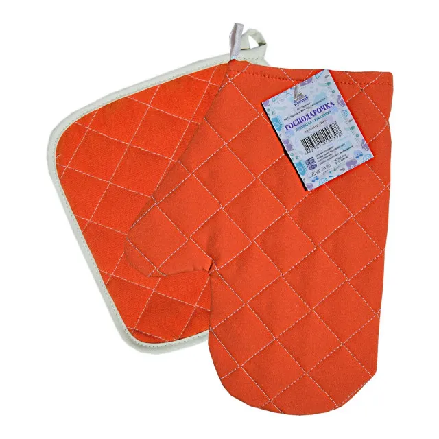 Housewife set orange potholder and glove TM Yaroslav